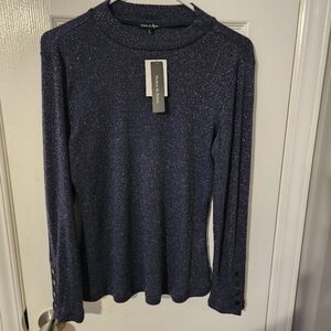 Violets and Roses M NWT Sparkling Long-Sleeve Top